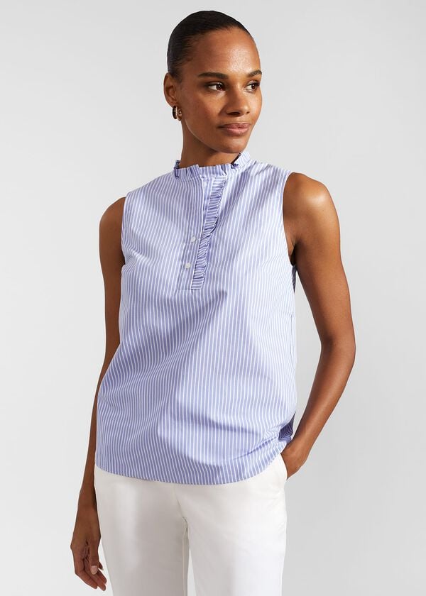 hobbs Abbie Blouse Blue Ivory