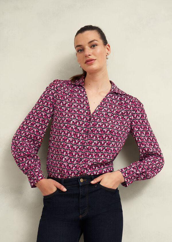 hobbs Abigail Blouse Pink Multi
