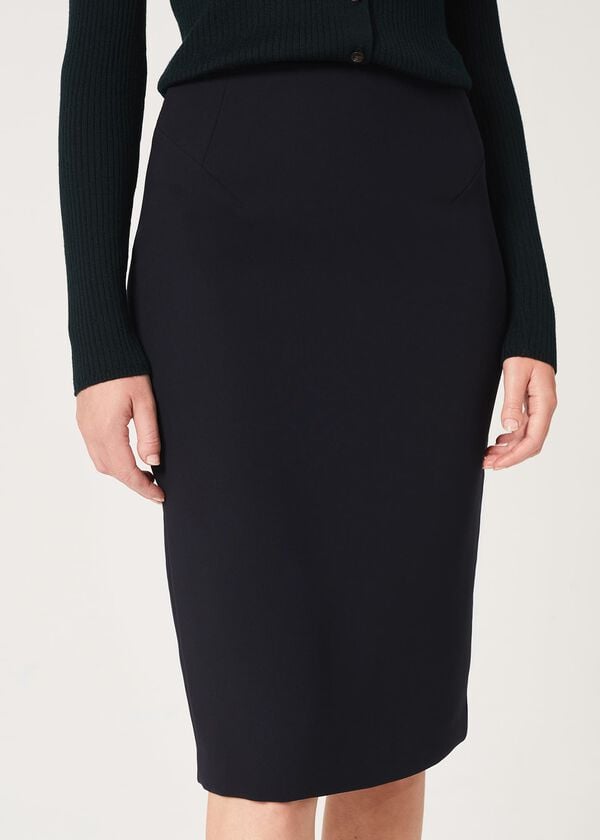 Hobbs Abigail Pencil Skirt Navy