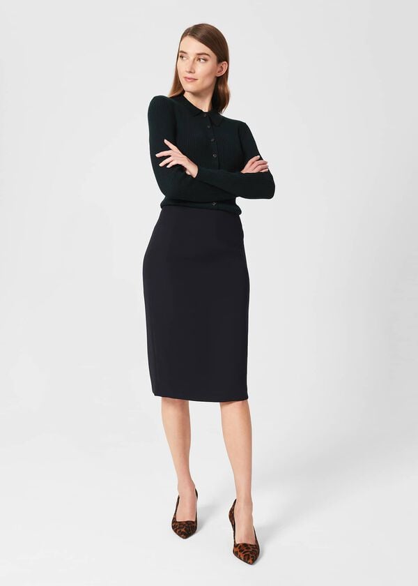 hobbs Abigail Pencil Skirt Navy