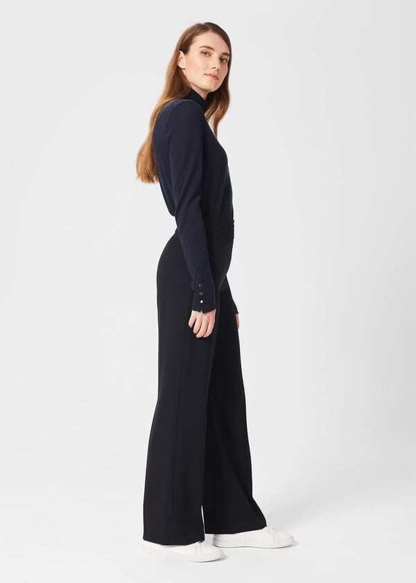 Hobbs Abigail Wide Trousers Navy