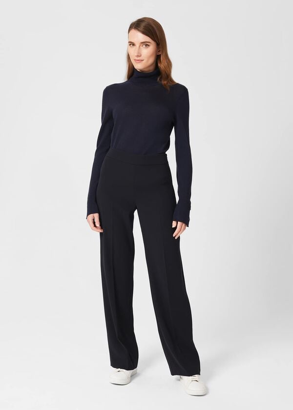 hobbs Abigail Wide Trousers Navy
