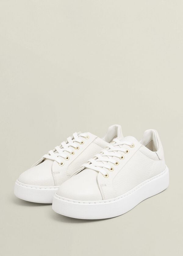 Hobbs Ada Leather Trainers White