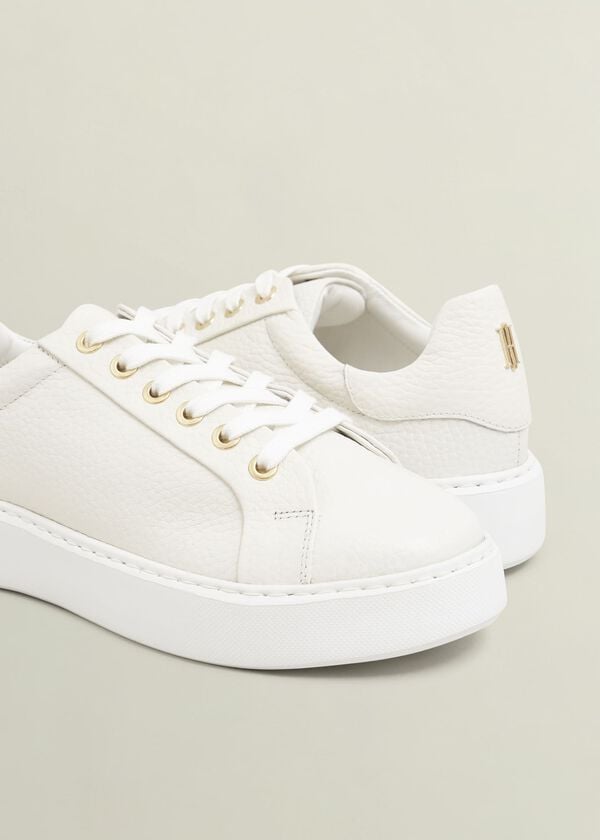 Hobbs Ada Leather Trainers White