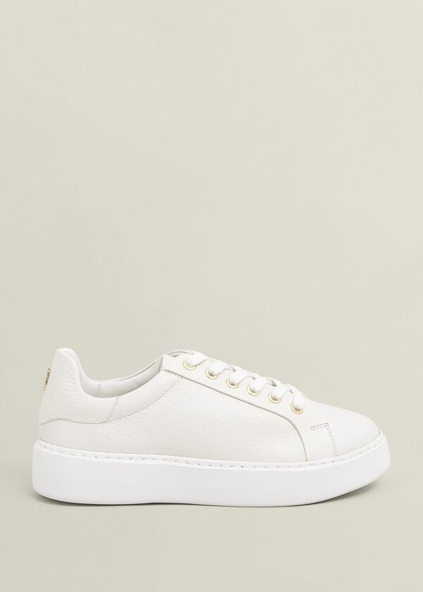 hobbs Ada Leather Trainers White