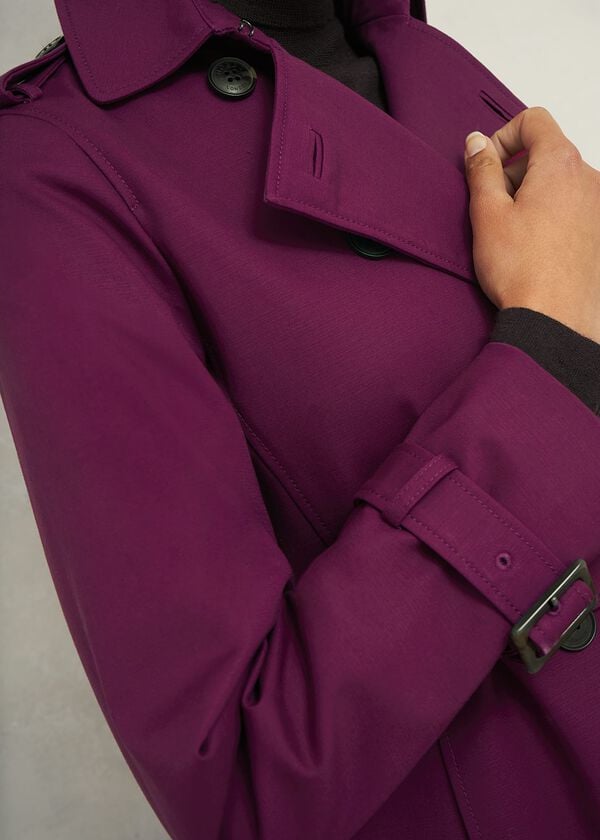 Hobbs Adalee Trench Coat Warm Plum