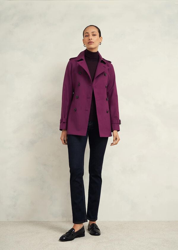 hobbs Adalee Trench Coat Warm Plum