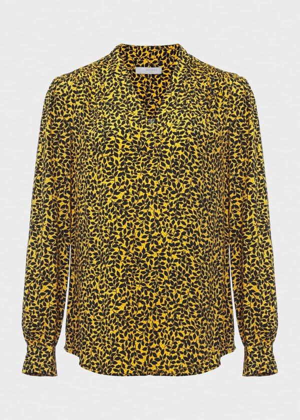 Hobbs Addison Blouse Gold Chartreuse
