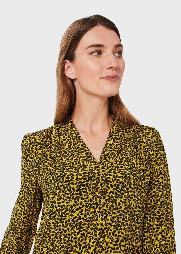 Hobbs Addison Blouse Gold Chartreuse