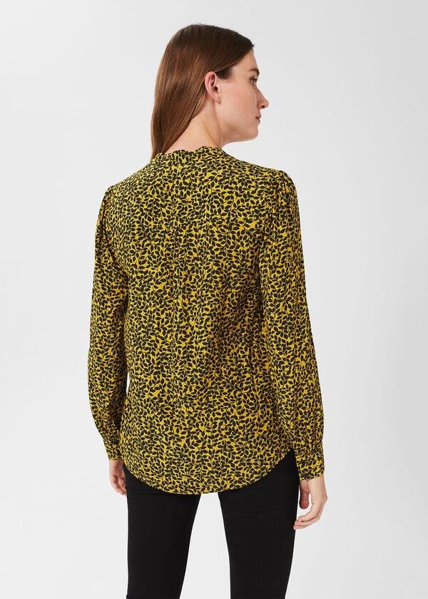 Hobbs Addison Blouse Gold Chartreuse