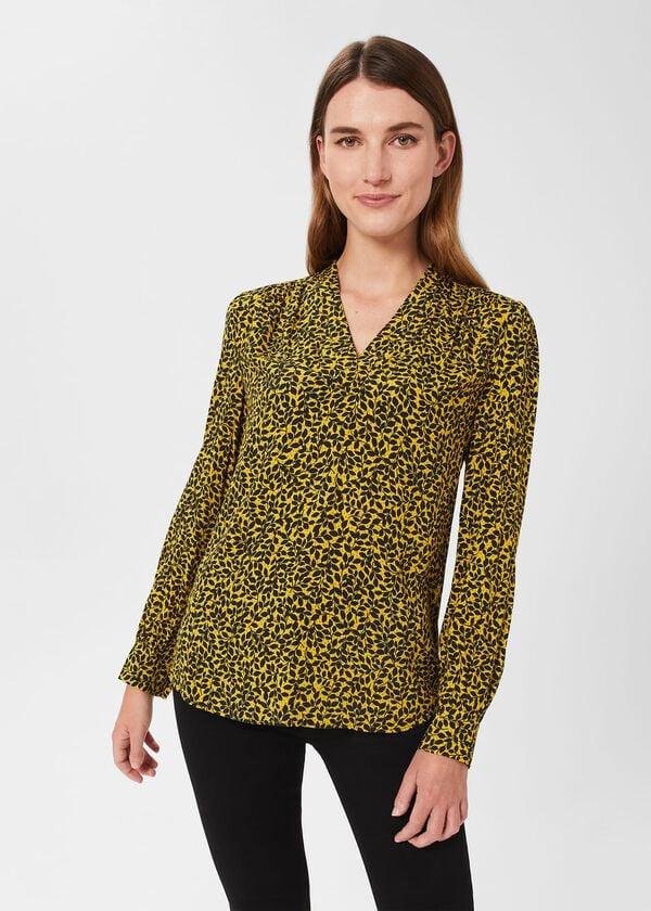 hobbs Addison Blouse Gold Chartreuse