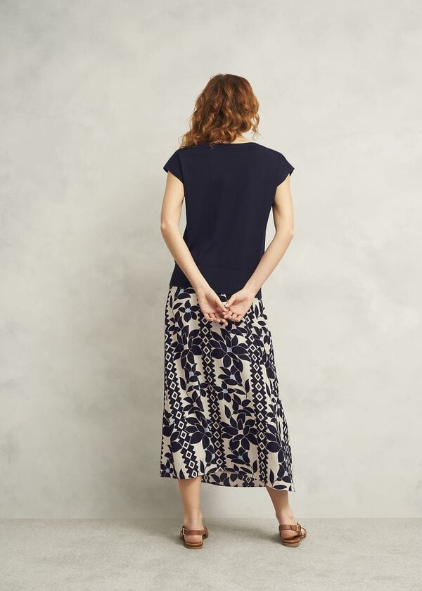 Hobbs Addison Knitted Top With Wool Hobbs Navy