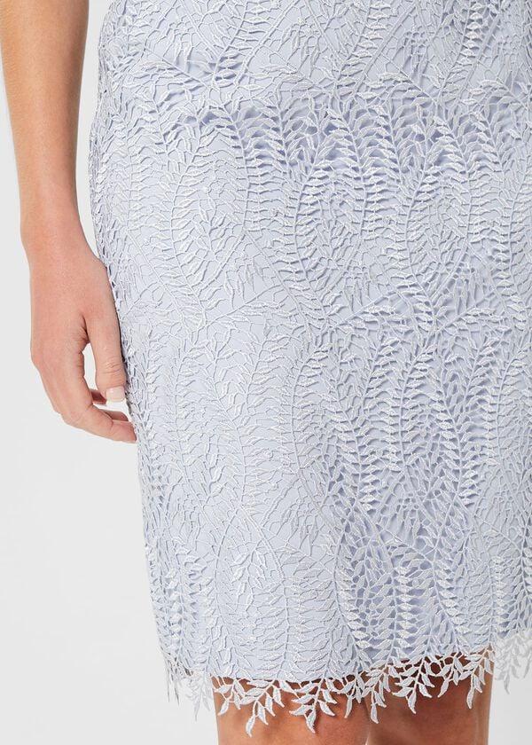 Hobbs Adela Lace Shift Dress Pale Blue