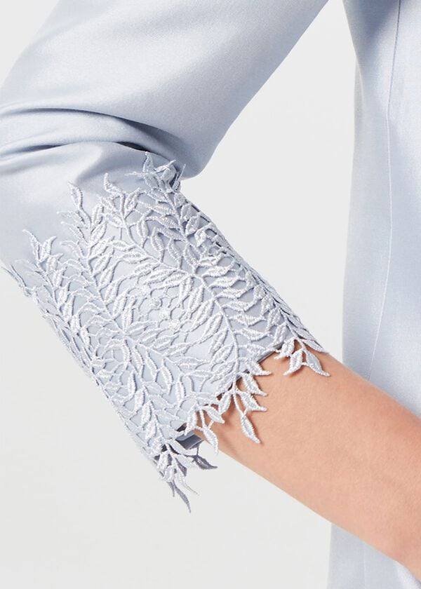 Hobbs Adela Silk Blend Coat Pale Blue