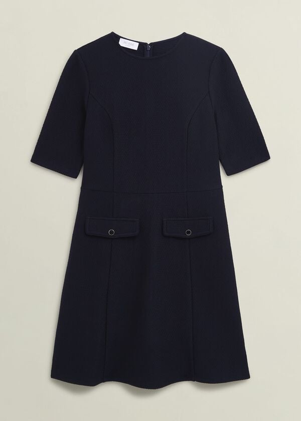 Hobbs Adelaide Ponte Dress Hobbs Navy