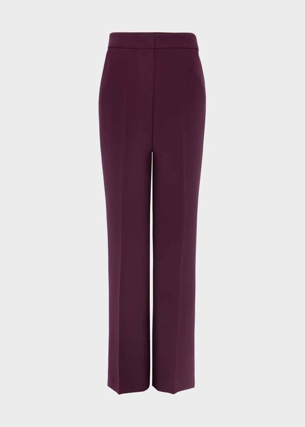 Hobbs Adelia Straight Trousers Deep Plum