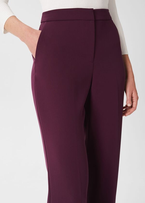 Hobbs Adelia Straight Trousers Deep Plum