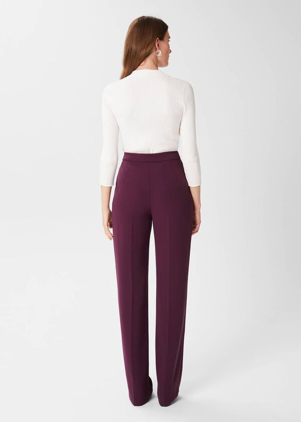 Hobbs Adelia Straight Trousers Deep Plum