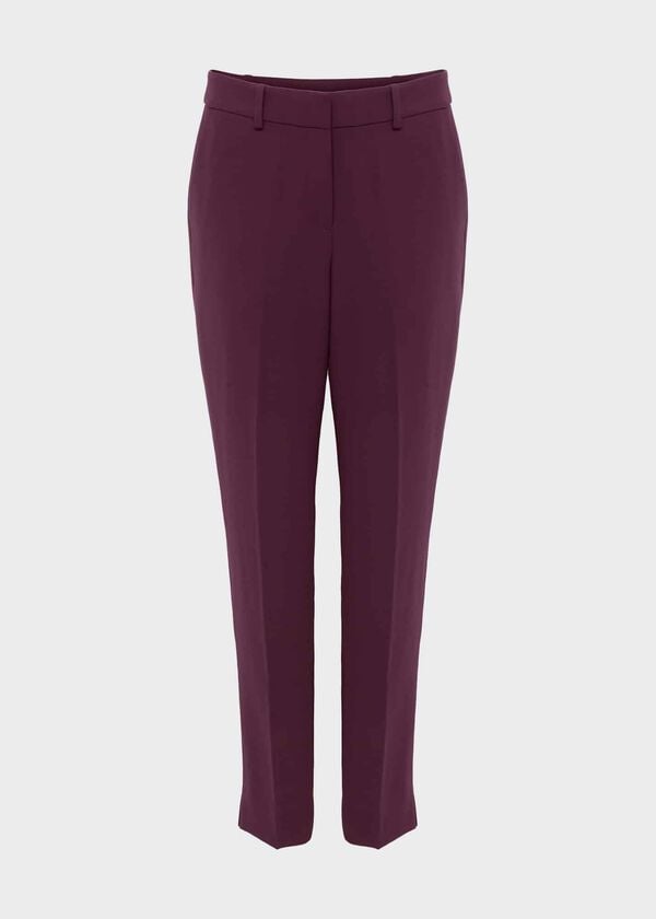 Hobbs Adelia Tapered Trousers Deep Plum