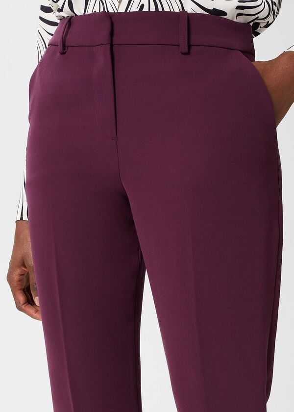 Hobbs Adelia Tapered Trousers Deep Plum