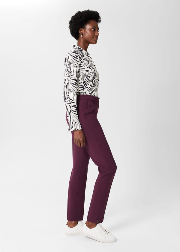 Hobbs Adelia Tapered Trousers Deep Plum