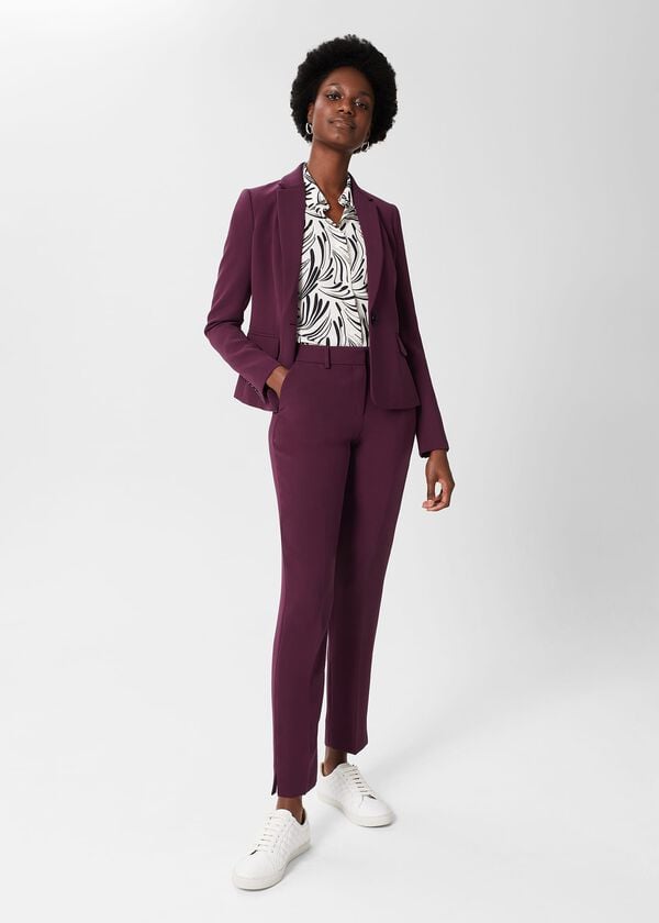 hobbs Adelia Tapered Trousers Deep Plum