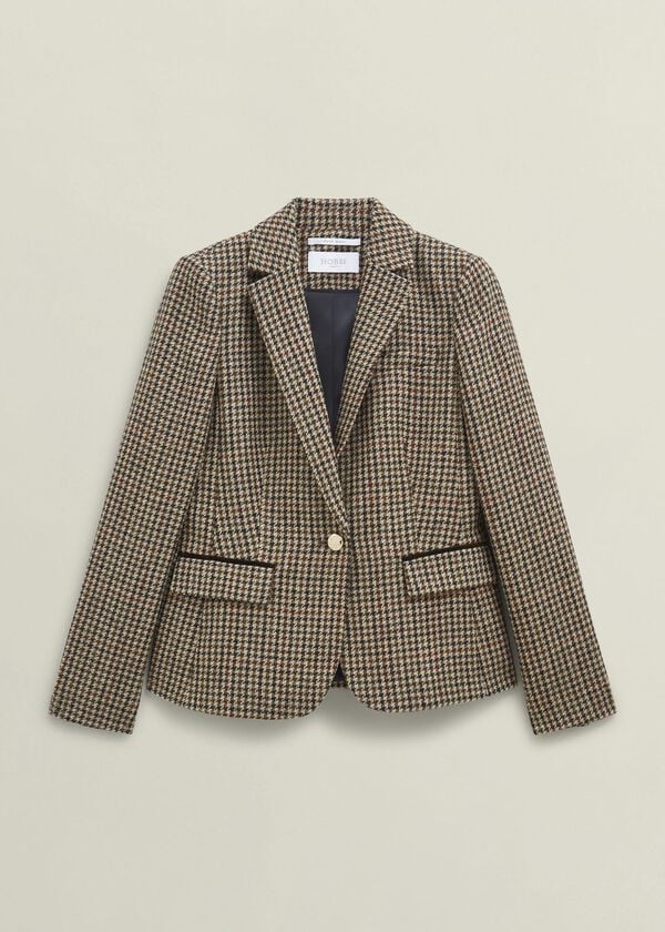 Hobbs Adeline Wool Jacket Brown Multi
