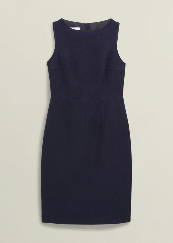 Hobbs Adrian Tweed Dress Navy
