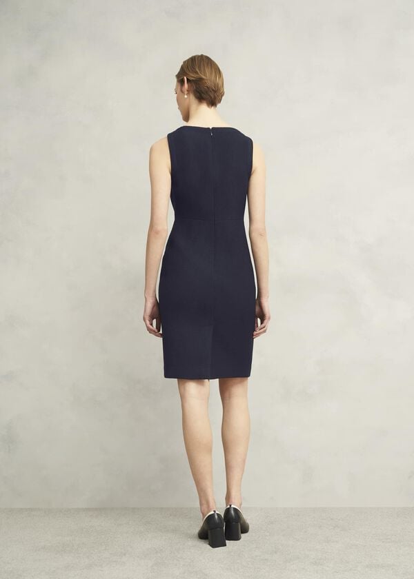 Hobbs Adrian Tweed Dress Navy