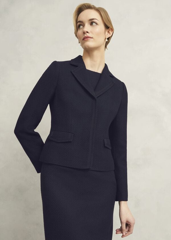 Hobbs Adrian Tweed Jacket Navy