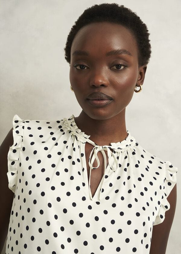 Hobbs Adriel Blouse Ivory Navy