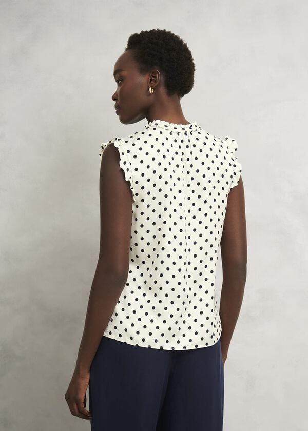 Hobbs Adriel Blouse Ivory Navy