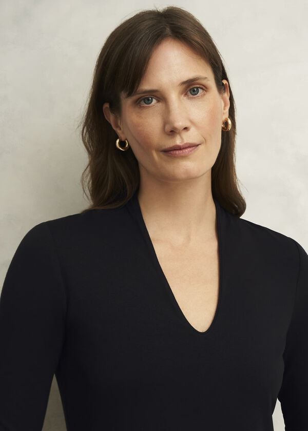 Hobbs Aimee Double Fronted Top Black