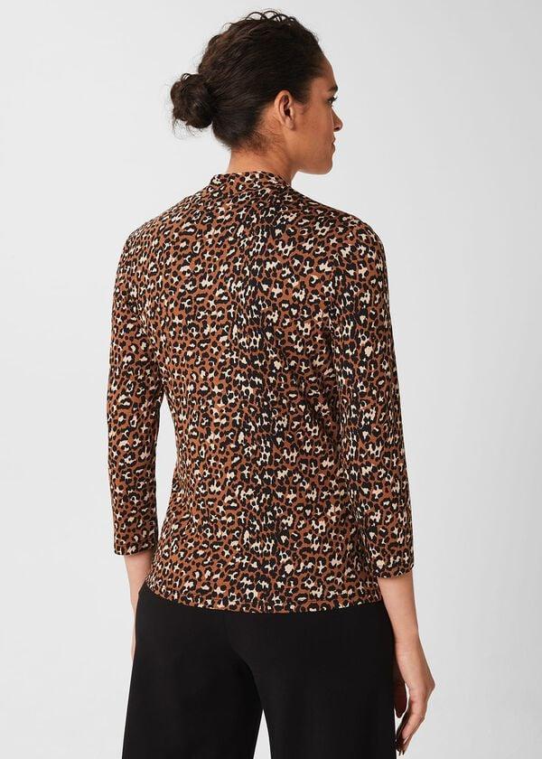 Hobbs Aimee Printed Top Brown Multi