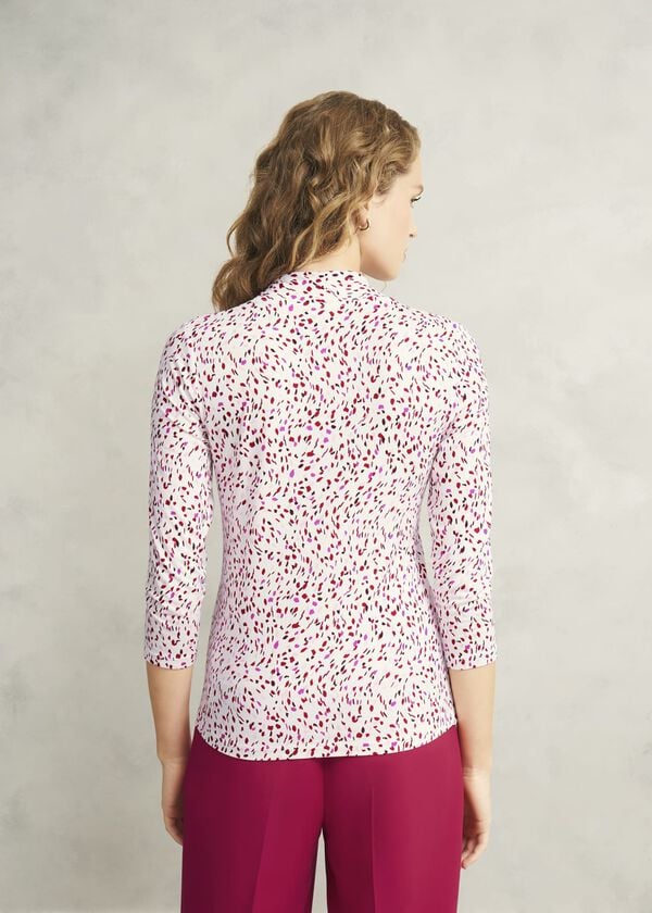 Hobbs Aimee Printed Top Ivory Pink