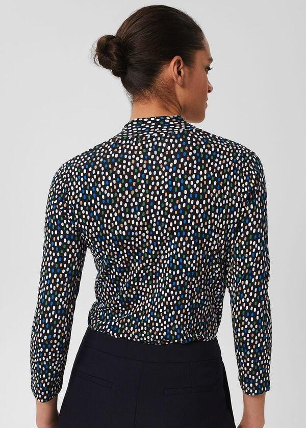 Hobbs Aimee Printed Top Navy Multi