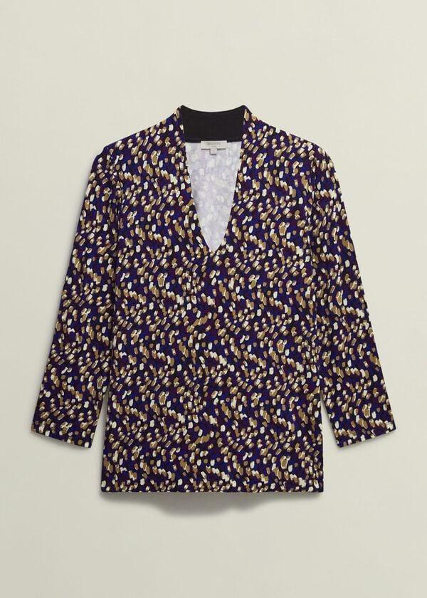 Hobbs Aimee Printed Top Purple Multi