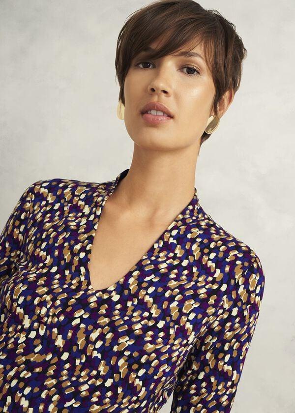 Hobbs Aimee Printed Top Purple Multi