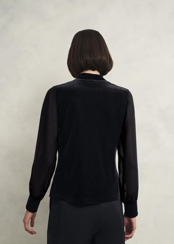 Hobbs Aimee Velvet Top Black