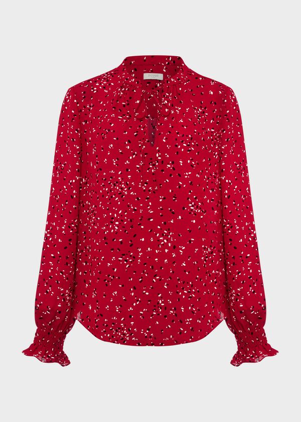 Hobbs Aisha Printed Blouse Red Multi