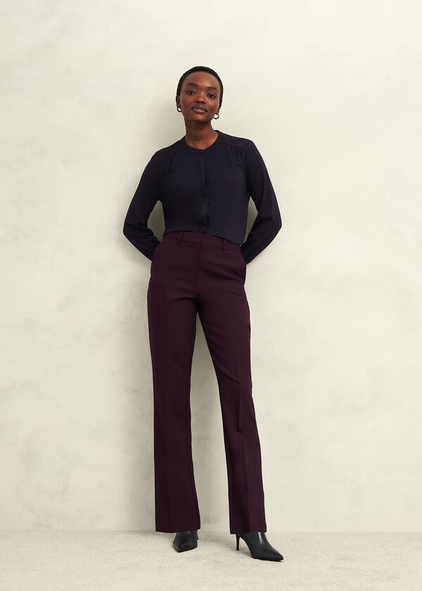 Hobbs Alana Jersey Blouse Hobbs Navy