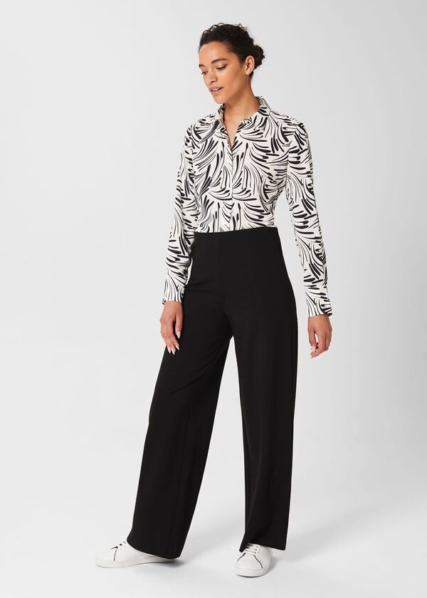hobbs Alana Shirt Ecru Navy