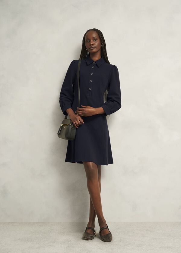 hobbs Alara Ponte Dress Navy
