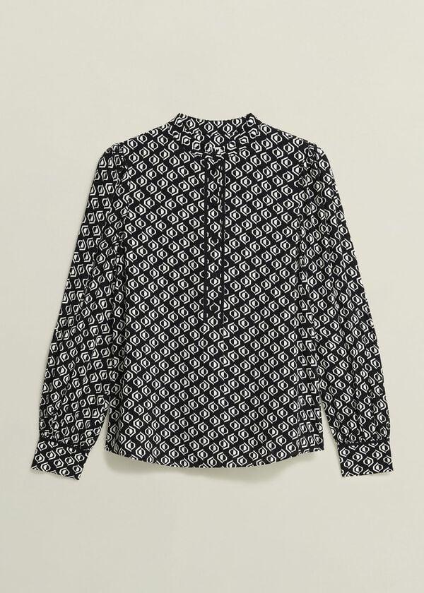 Hobbs Alba Blouse Black Cream