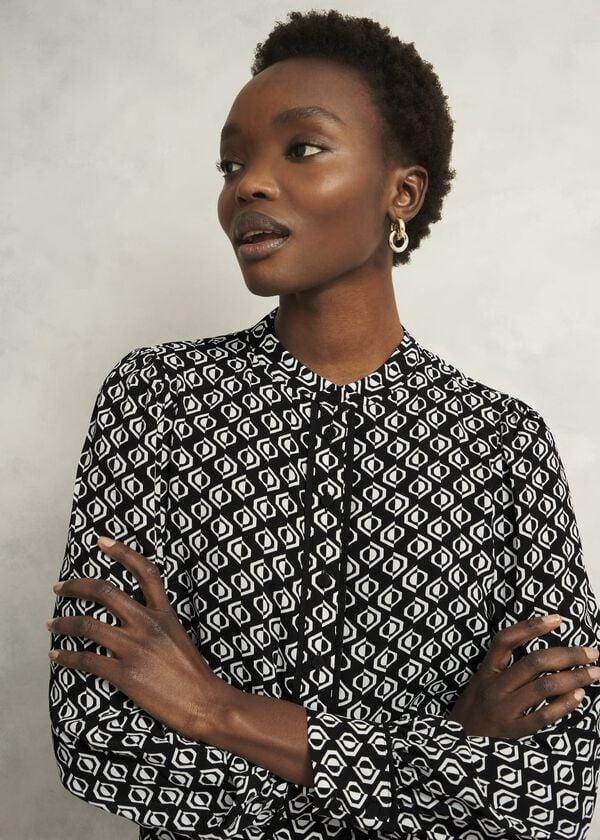 Hobbs Alba Blouse Black Cream