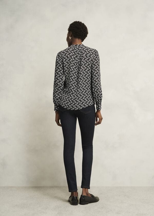 Hobbs Alba Blouse Black Cream