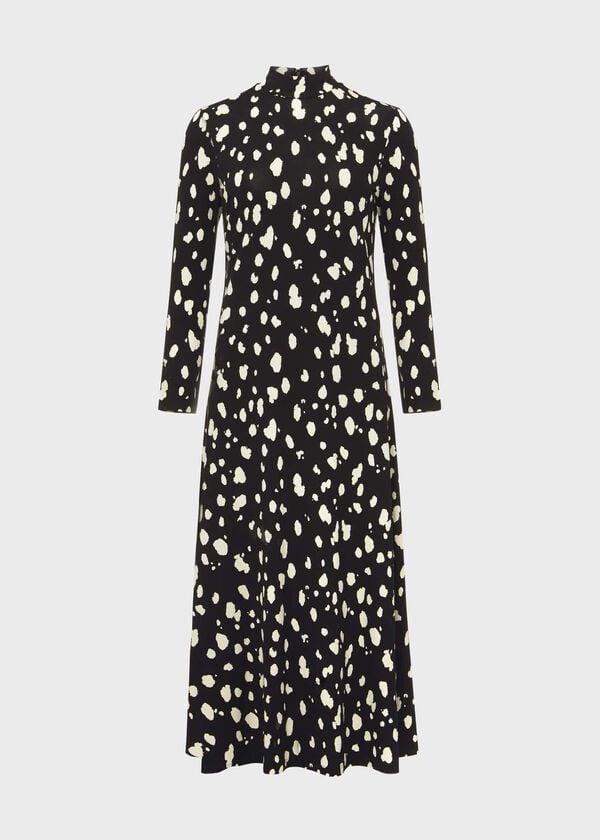 Hobbs Alcott Jersey Dress Black Cream