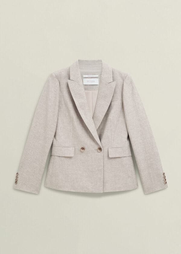 Hobbs Alessia Linen Jacket Neutral