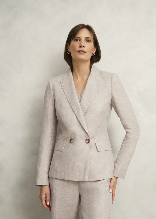 hobbs Alessia Linen Jacket Neutral