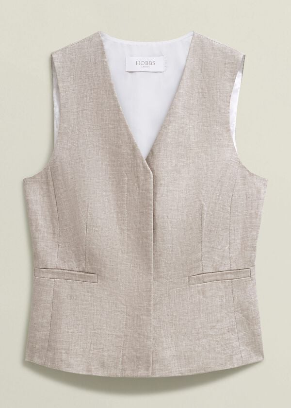Hobbs Alessia Linen Waistcoat Neutral